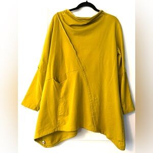 Mustard Yellow oversized Asymmetrical Women's Top